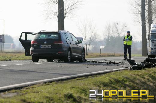 Wypadek na drodze DK45. Droga zablokowana