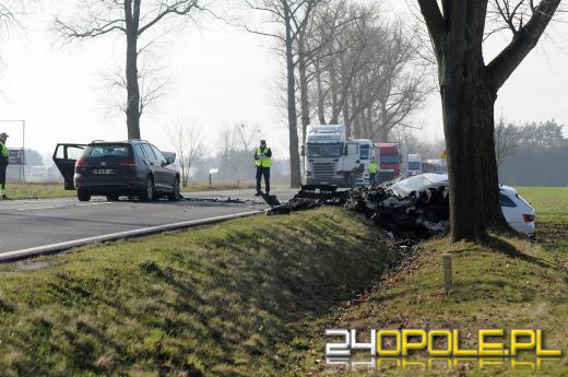 Wypadek na drodze DK45. Droga zablokowana