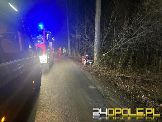 Wjechał osobówka w drzewo - 3 osoby zabrane do szpitala
