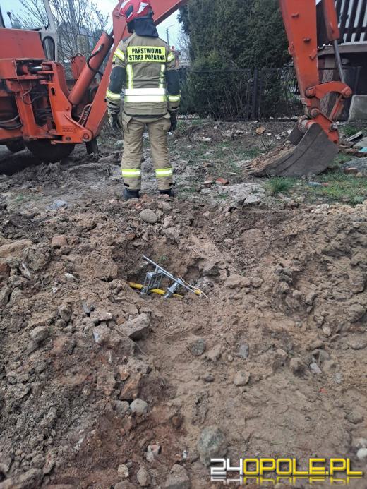 Operator koparki uszkodził rurę z gazem w Strzelcach Opolskich