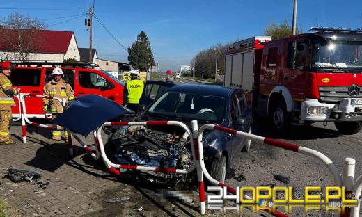 Zderzenie samochodów w miejscowości Obórki