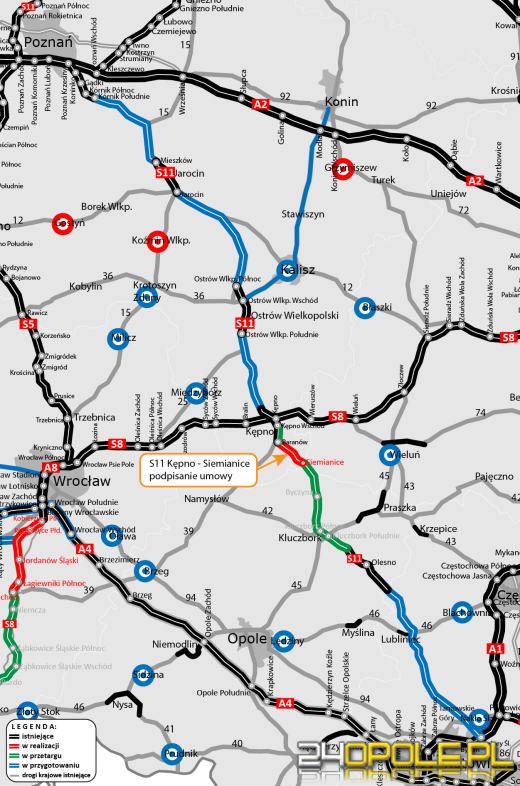 Pomiędzy Kępnem, a Siemianicami rusza budowa kolejnego odcinka S11