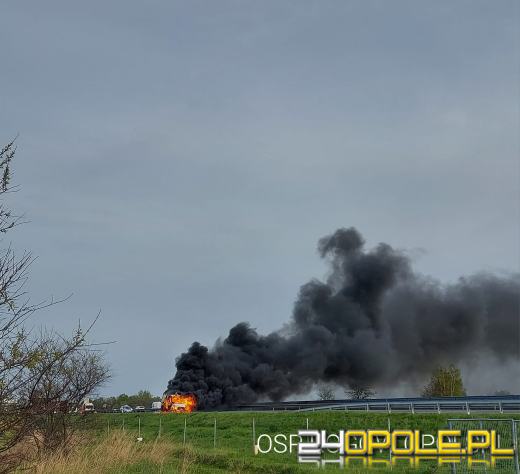 Pożar busa na autostradzie A4 