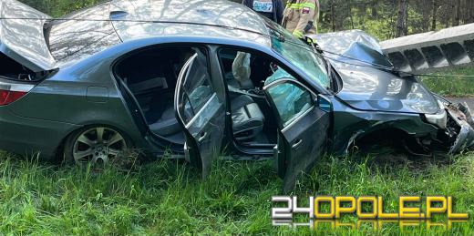 Piątkowy poranek w Dobrzeniu Wielkim: BMW vs. słup energetyczny