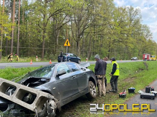 Piątkowy poranek w Dobrzeniu Wielkim: BMW vs. słup energetyczny
