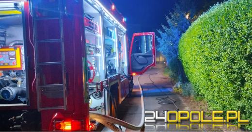 Pożar garażu w Kluczborku - jedna osoba ranna