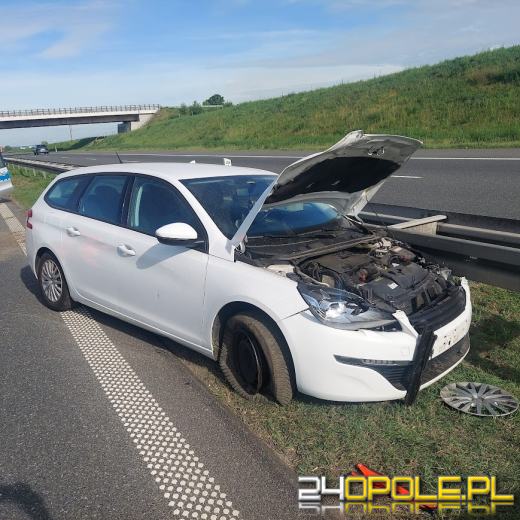 Kolizja na autostradzie A4. Kierowca pod wpływem środka odurzającego