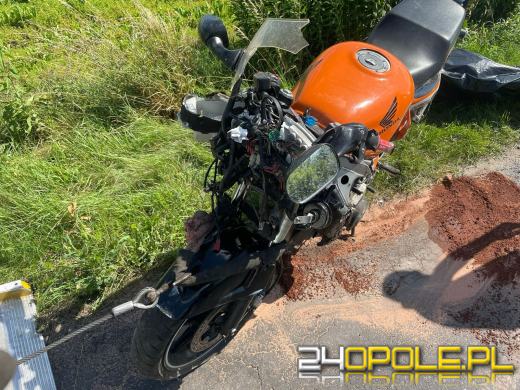 Zderzenie motocyklisty z rowerzystą. Dwie osoby w szpitalu 