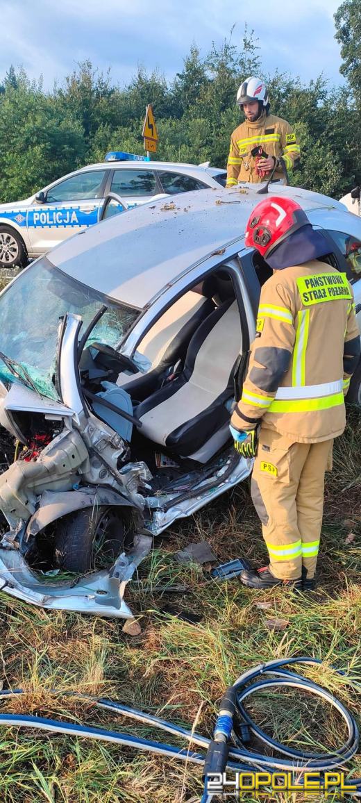 Wypadek na trasie Domaszowice-Gręboszów.  Kobieta zasnęła za kierownicą 