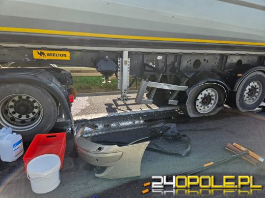 Zderzenie TIRa i dwóch osobówek. Obwodnica Opola przykorkowana