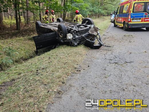 Dachowanie na DW463 między Antoniowem a Dylakami- kierowca nietrzeźwy