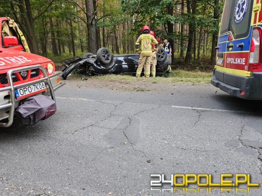Dachowanie na DW463 między Antoniowem a Dylakami- kierowca nietrzeźwy