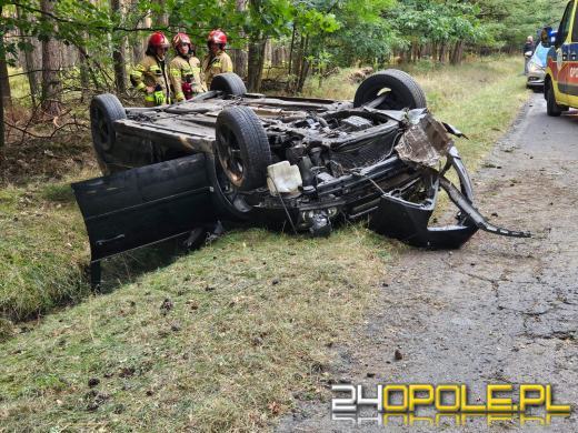 Dachowanie na DW463 między Antoniowem a Dylakami- kierowca nietrzeźwy