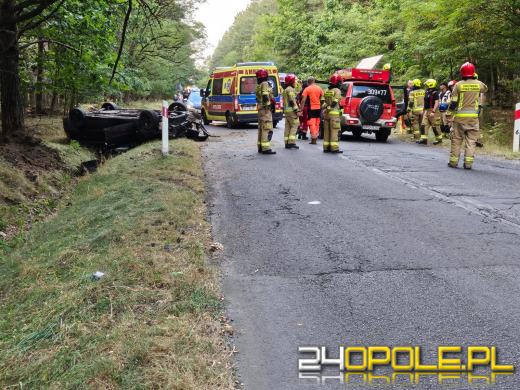 Dachowanie na DW463 między Antoniowem a Dylakami- kierowca nietrzeźwy