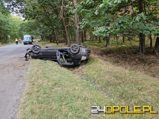 Dachowanie na DW463 między Antoniowem a Dylakami- kierowca nietrzeźwy