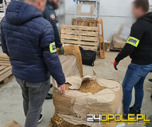 Policja z Lewina Brzeskiego z KAS zarekwirowali 2 tony tytoniu