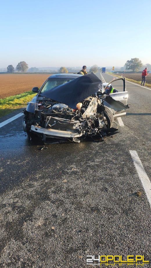 Wypadek na DK 46 - jedna osoba trafiła do szpitala