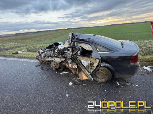 Tragiczny wypadek na DW 396 - śmierć 36-letniego kierowcy opla, droga zablokowana