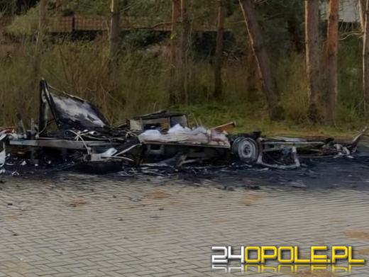 Kolejny pożar na Gajowej. Człowiek spłonął razem ze swoją przyczepą kempingową