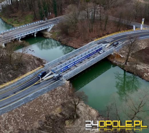 Most tymczasowy w Krapkowicach - policja apeluje o przestrzeganie ograniczeń