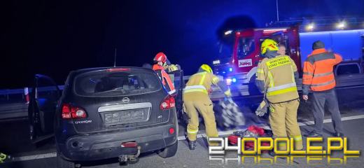 Wypadek na A4 - zderzenie czterech pojazdów, dwie osoby w szpitalu