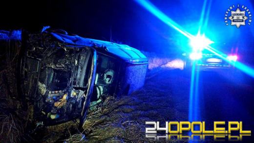 Wjechał do rowu - był nietrzeźwy