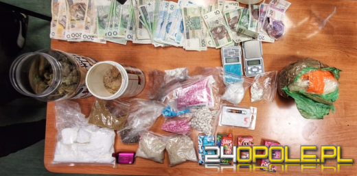 Kokainę, amfetaminę, haszysz, tabletki MDMA i 2C-B zabezpiczyli policjantki w mieszkaniu opolanina