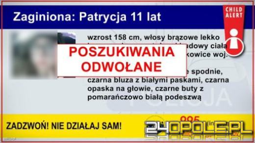 CHILD ALERT odwołany - 11-letnia Patrycja została odnaleziona (WIDEO)
