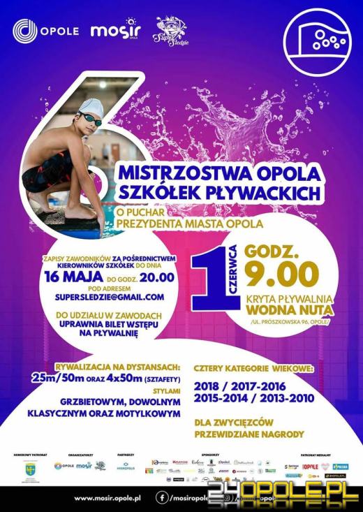 Mistrzostwa Opola Szkółek Pływackich już 1 czerwca 