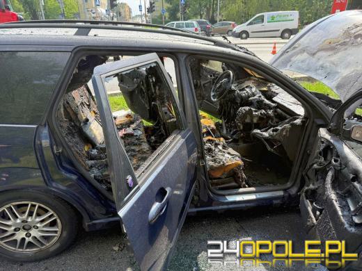 Pożar samochodu osobowego na ul. Wrocławskiej w Opolu