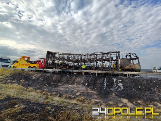 Pożar ciężarówki na A4. Ruch w kierunku Katowic utrudniony