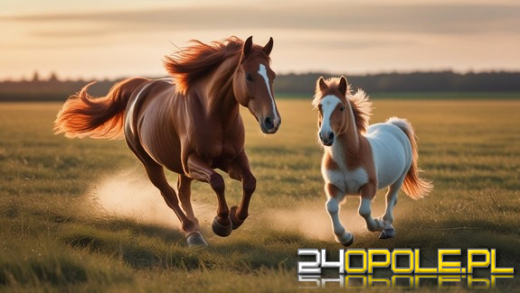 Zachowywaly się jakby znały przepisy drogowe. Koń i kucyk złapani przez policję