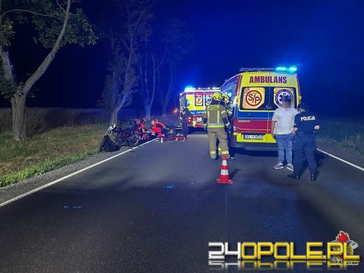 Motocyklista potrącił dwóch pieszych pod Byczyną - obaj byli pod wpływem alkoholu