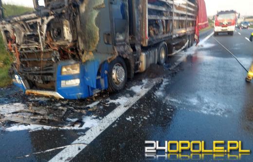 Pożar ciężarówki na A4 - autostrada była całkowicie zablokowana