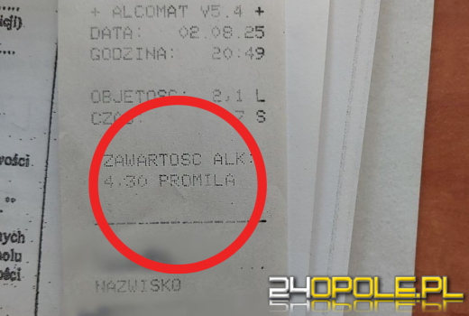 Kierował motorowerem, mając ponad 4 promile alkoholu