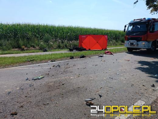 Śmiertelny wypadek w powiecie głubczyckim. Motocyklista zginął na miejscu - droga nieprzejezdna