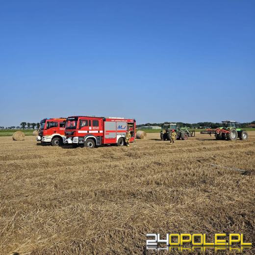 Pożar prasy rolniczej w Chudobie - spłonęło ściernisko i słoma