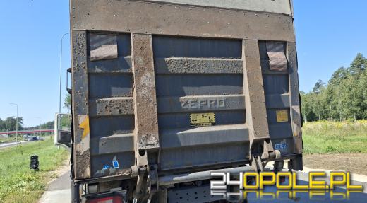 Ciężarówka w fatalnym stanie technicznym zatrzymana na obwodnicy Kędzierzyna-Koźla
