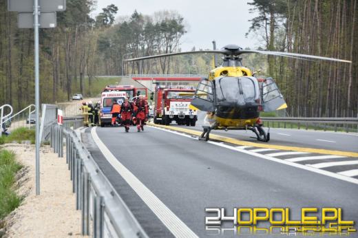 Śmiechowice: Dachowanie samochodu osobowego. Na miejscu lądował LPR