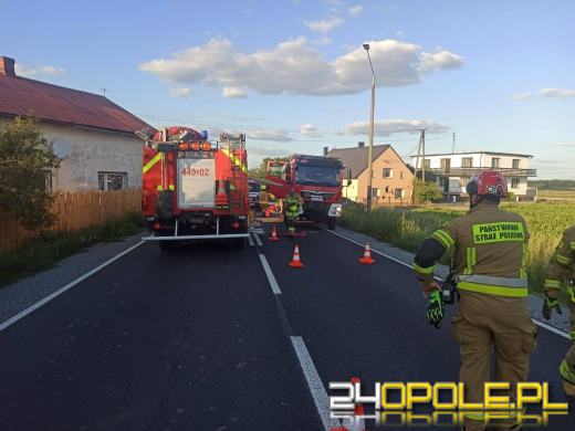 Poważny wypadek w Ściborowicach. 25-latek trafił śmigłowcem do szpitala