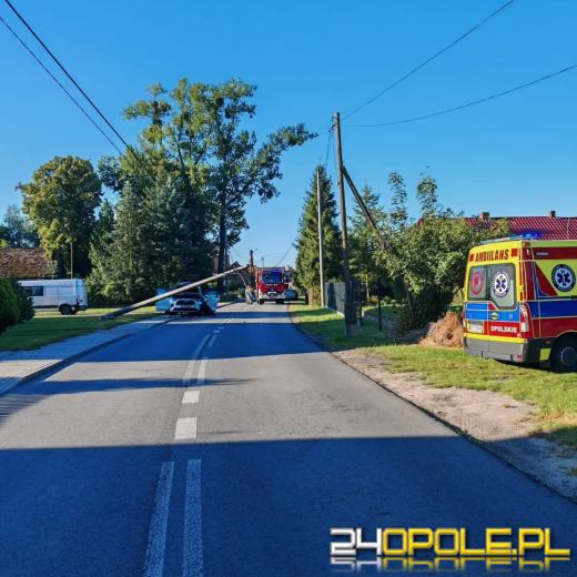 Samochód uderzył w słup energetyczny w Przeczowie