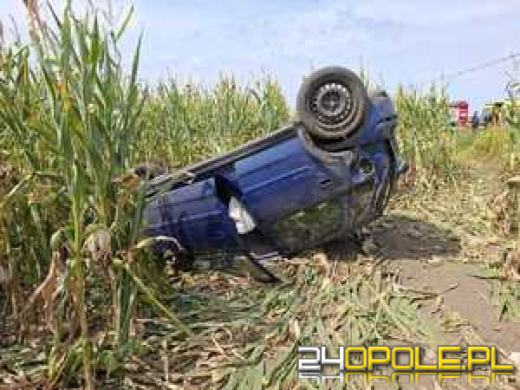 Stracił panowanie nad pojazdem i dachował -był nietrzeźwy