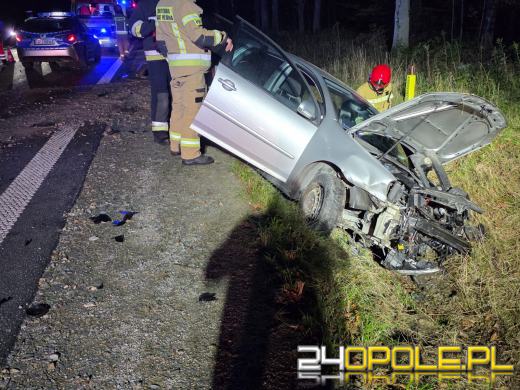 Wypadek na DK45. Kierowca w szpitalu