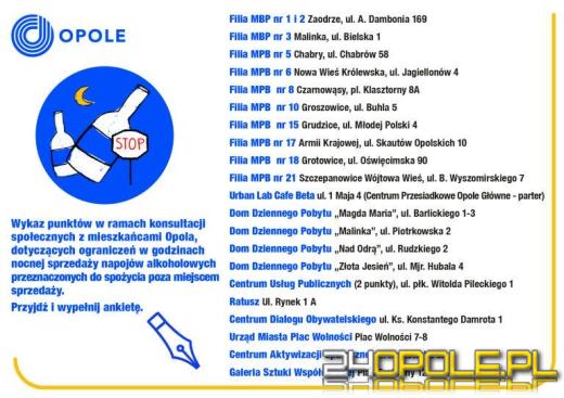 Alkohol w Opolu po godz. 22? Ruszyły konsultacje społeczne