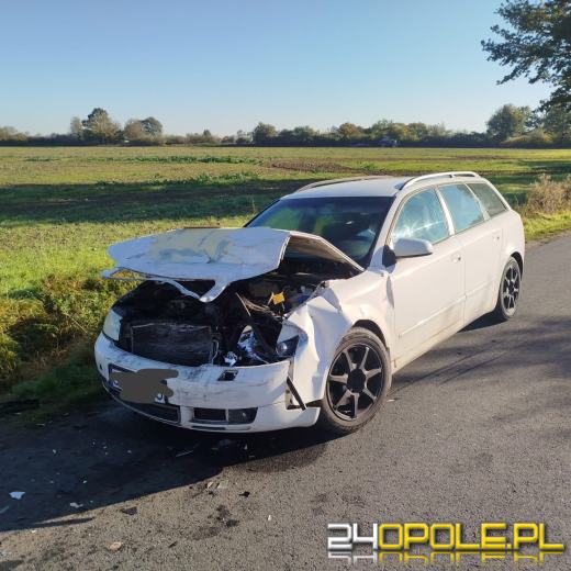 Wypadek na trasie Biestrzykowice - Dąbrowa Namysłowska. Trzy osoby w szpitalu