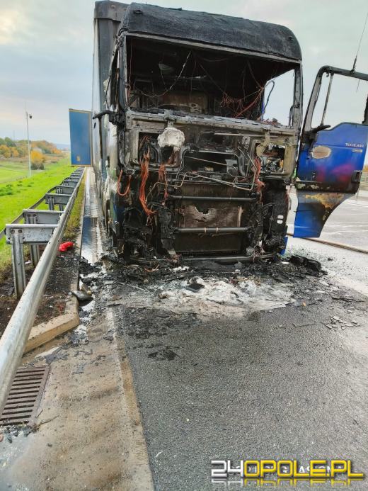 Pożar ciężarówki na opolskim odcinku A4
