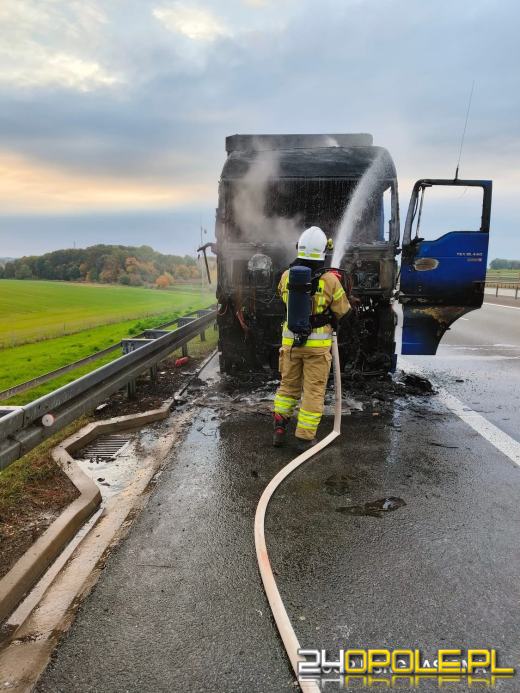 Pożar ciężarówki na opolskim odcinku A4
