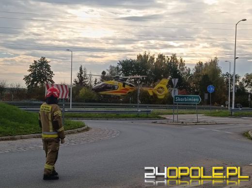 Potrącenie rowerzystki na obwodnicy Brzegu. Lądował LPR