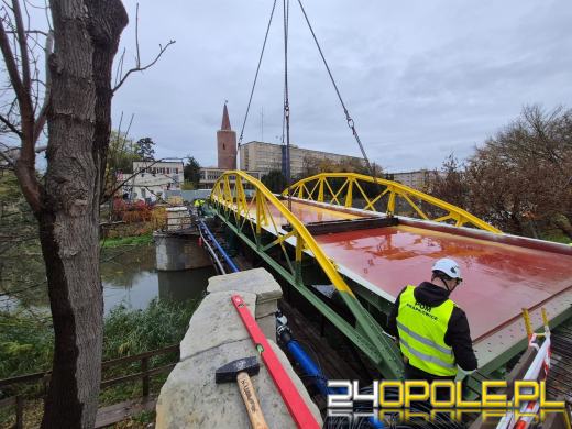 Montaż mostu rozpoczęty - weekendowe utrudnienia w centrum Opola
