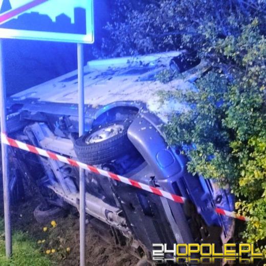 Kamper w rowie pod Sarnowem. Kierowca miał dużo szczęścia